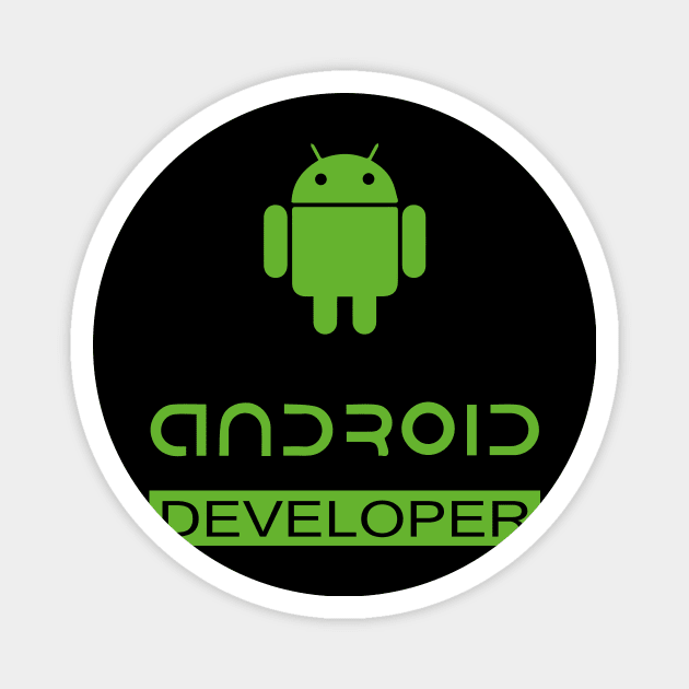 Android developer text programmer logo Magnet by PrisDesign99